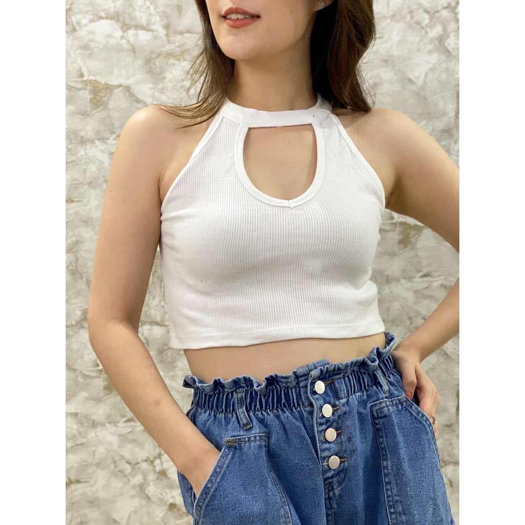 MODAVIE - DAISY TANKTOP Korean Tanktop Crop Top U-Neck