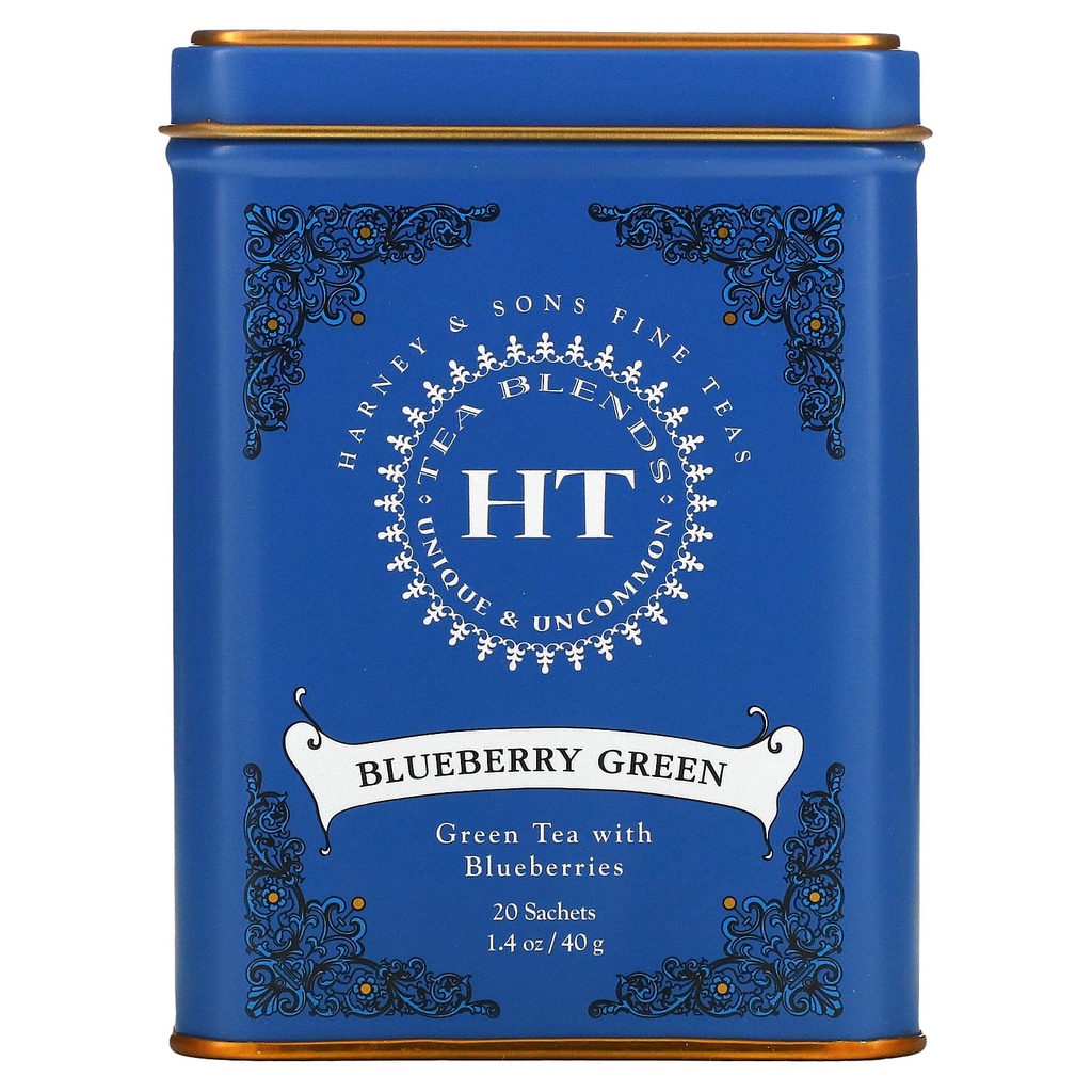 Harney &amp; Sons HT Tea Blend Green Tea With Blueberries 20 x 2 Gram