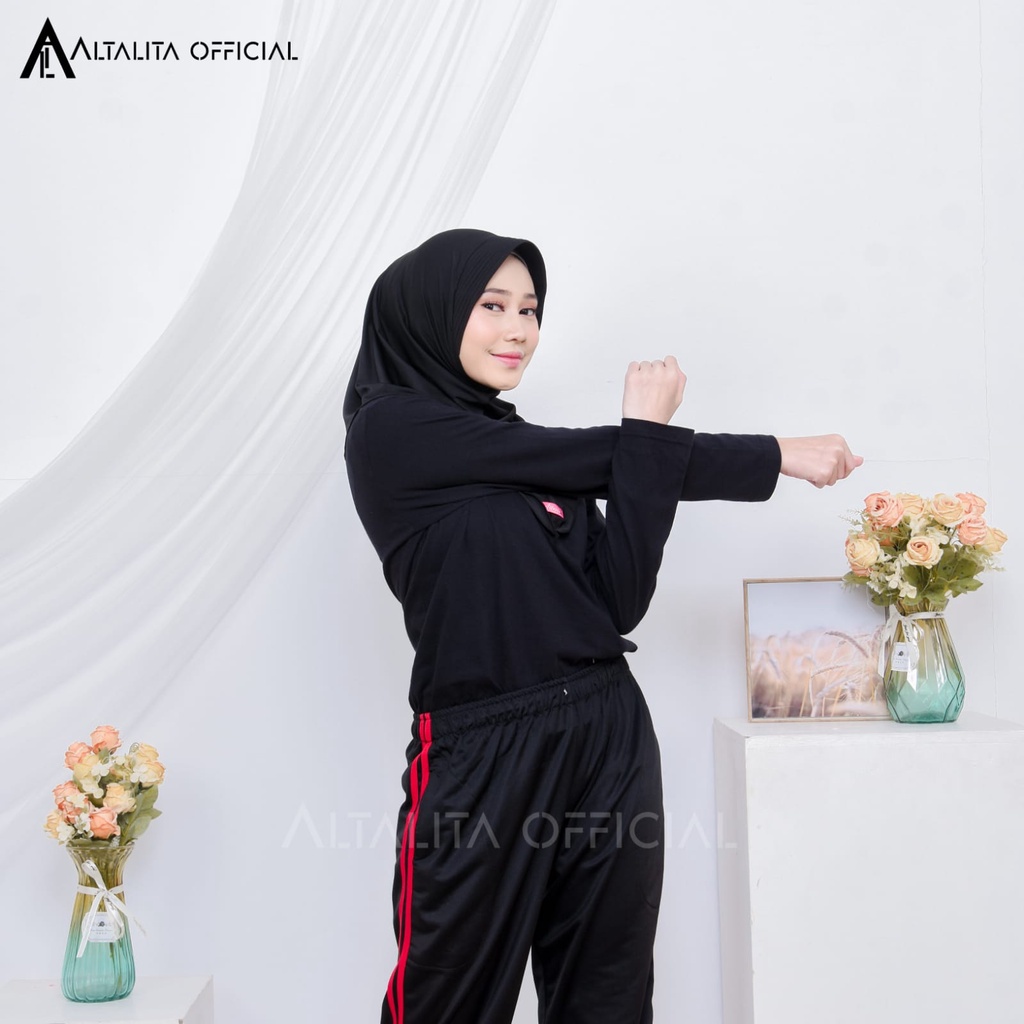 Altalita - Jilbab Sport Instant pet Bahan Jersey Spandek Polos Premium Cocok Untuk Sekolah Olahraga dan Sehari-Hari