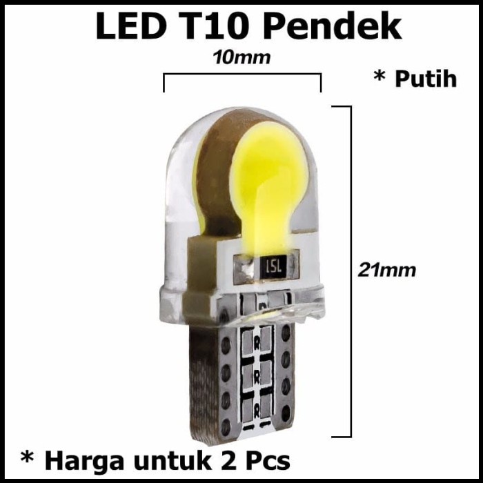 LuxStar Lampu Mobil Headlight LED T10 W5W COB 2 PCS White Putih