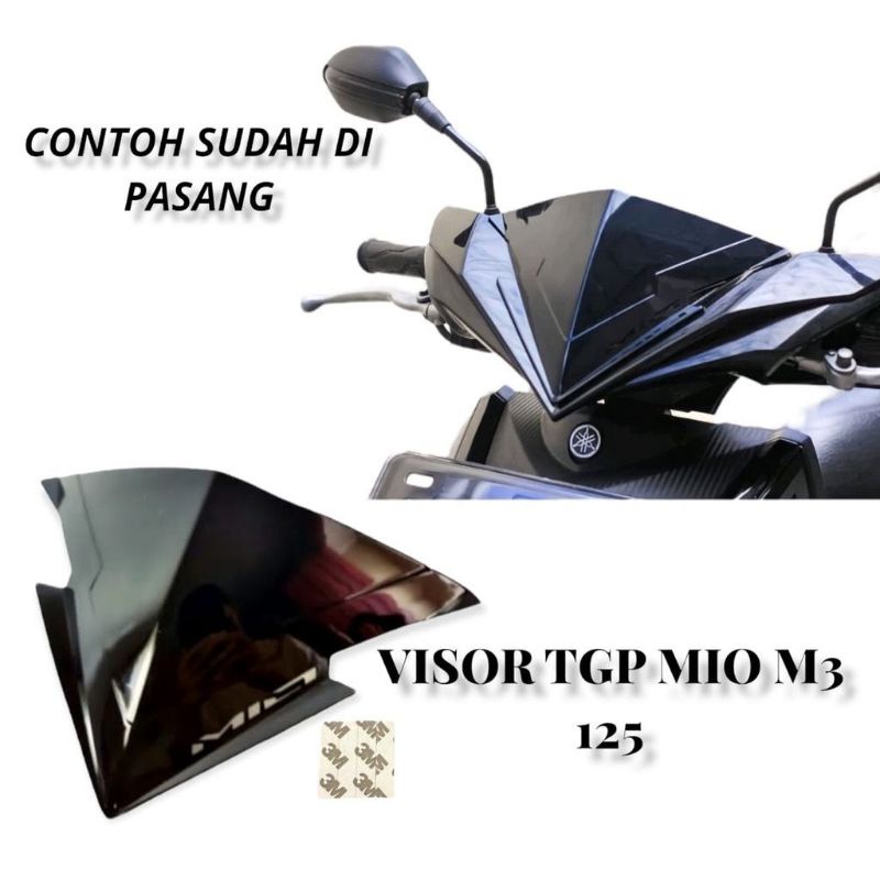 VISOR MIO M3 MIO Z MIO 125 WINSIL MIO WARNA HITAM PLUS DOUBLE TAPE TINGGAL TEMPEL WINSIL MIO WINDSHIELD MOTOR MIO PNP KACA DEPAN VARIASI MOTOR