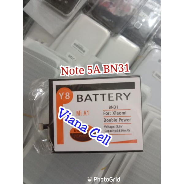 DOBEL BATERAI BATREI BATTERY XIAOMI REDMI NOTE 5A PRIME S2 MIA1 MI5X BN31 BN 31 DOUBLE POWER Y8