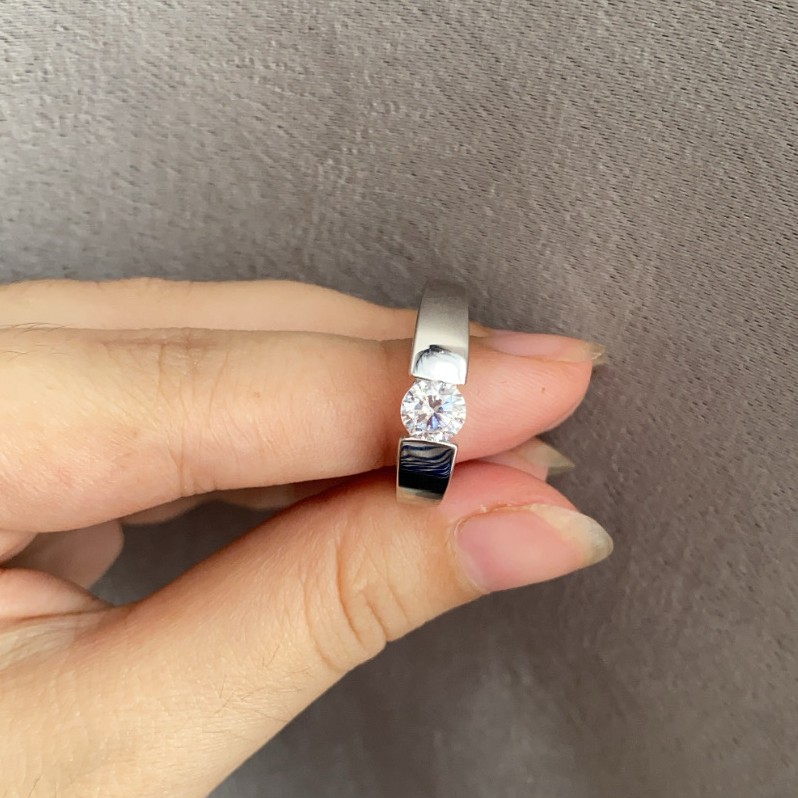 Cincin Perak Pria Couple Asli S925 Lapis Rhodium Cocok Kawin Nikah tunangan hadiah RS018