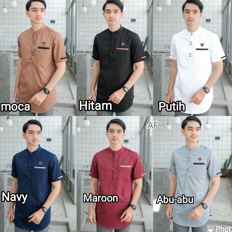 Koko Kurta Lengan Pendek Matt Katun Adem Tebal Terlaris