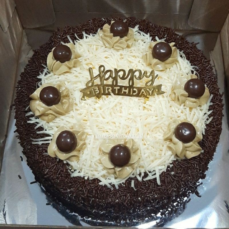 

Kue ulang tahun / simple birthday cake / cake mocca / kue moka