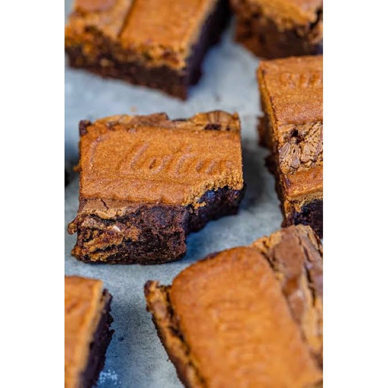Premium Fudgy Biscoff Brownie | Fudge Brownies Lotus Biscoff Reru Recipe | Fudgy Brownie Rerurecipe