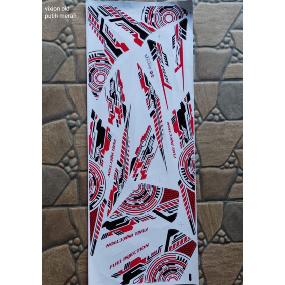 STRIPING MOTOR VARIASI VIXION OLD PUTIH MERAH