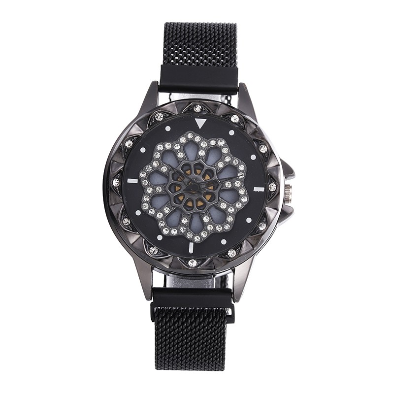 Grosir - J405 Jam Tangan Magnet Putar / Diamond Spin / Jam Arloji / Jam Analog / Jam Wanita