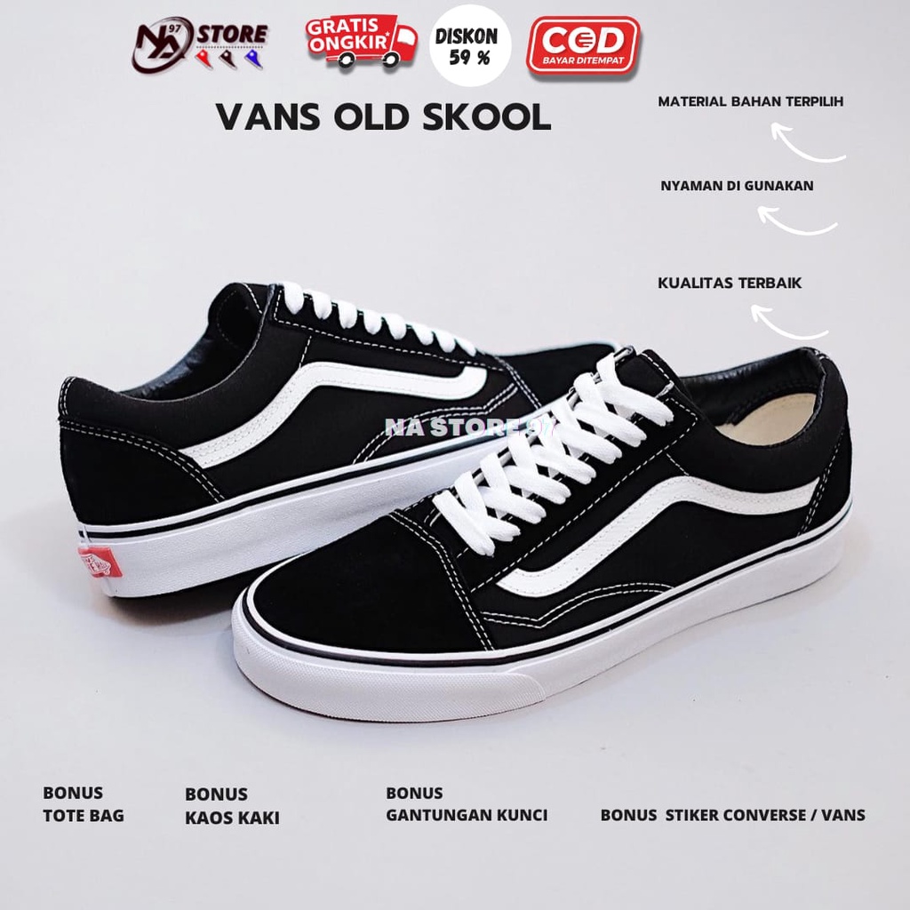 sepatu Vans Oldskool clasik Black and White Premium Quality