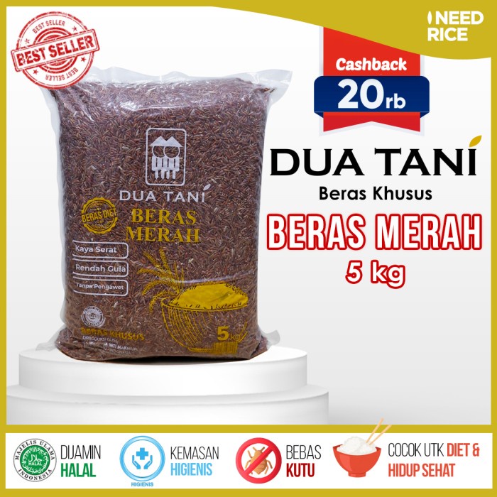 

gr011ttr Beras Merah 5Kg Dua Tani Sv012Ss