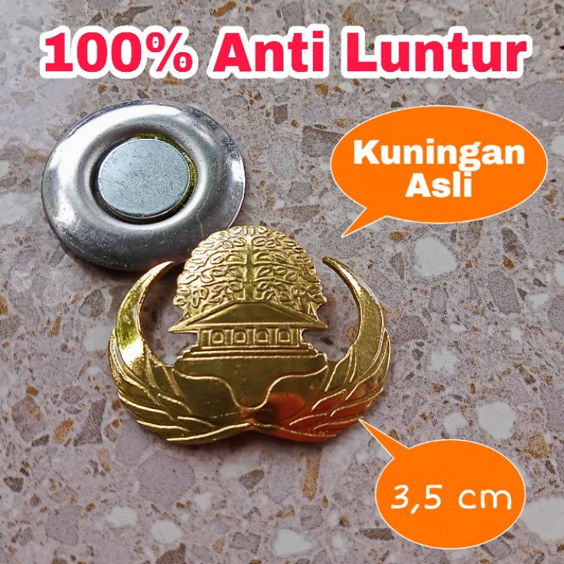 Pin Korpri - Magnet - Real Handmade - Kuningan Original - Anti Luntur - Terlengkap - Semua Ukuran tersedia -Terkecil - Kecil - Standar -Besar - Terbesar