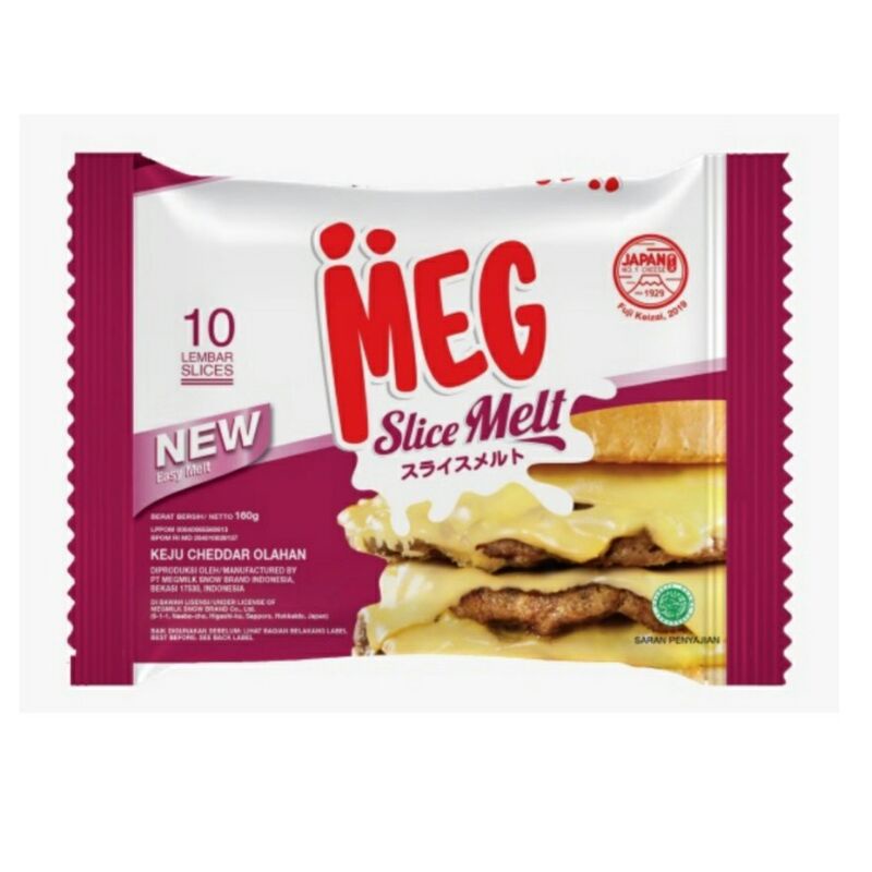 MEG CHEESE Keju Cheddar Slice Melt 10 Lembar Halal | Easy Melt Chedar