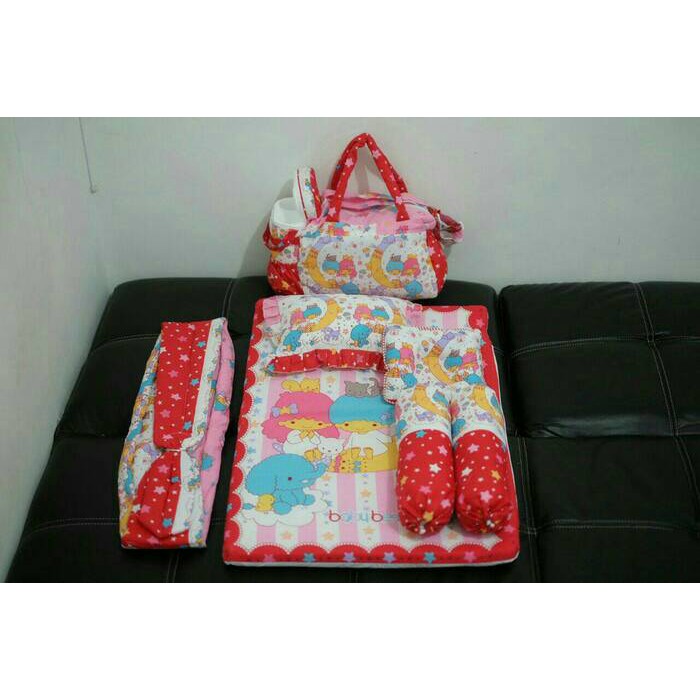 BY-5179 Set Kasur Bayi Karakter Bantal Guling Selimut Tas Herdiyon Babyshop Murah