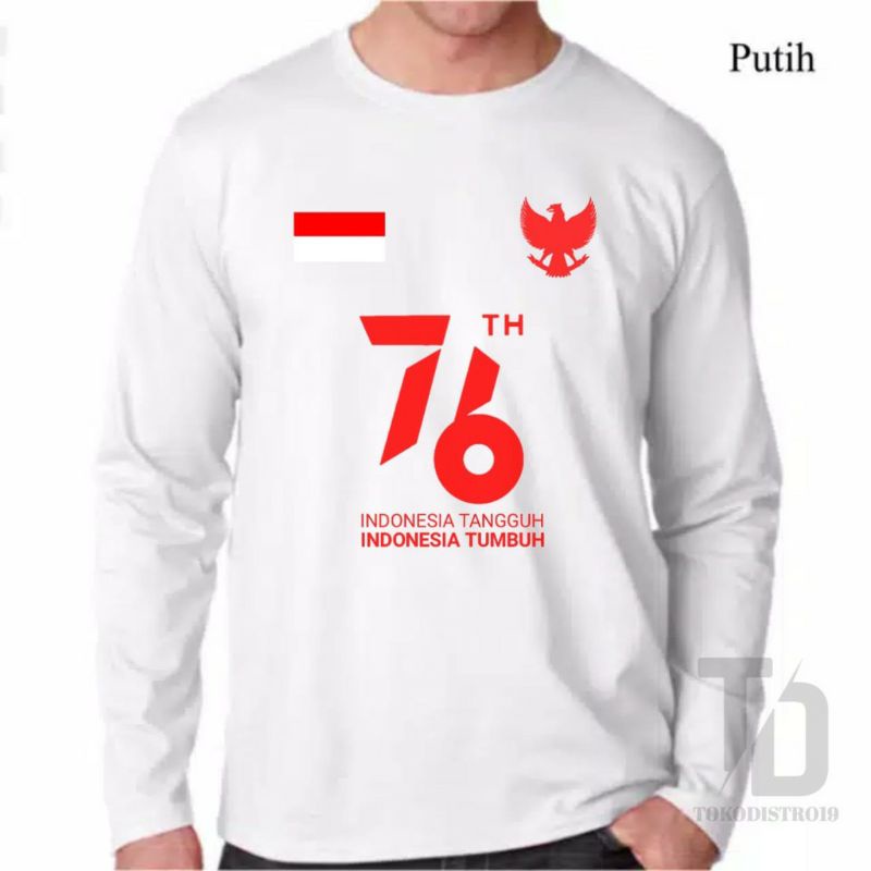 Kaos Kemerdekaan 02 HUT RI 76/ Baju Kaos Kemerdekaan 17 Agustus Hut Ri Ke 76 / Kaos  Lengan Panjang