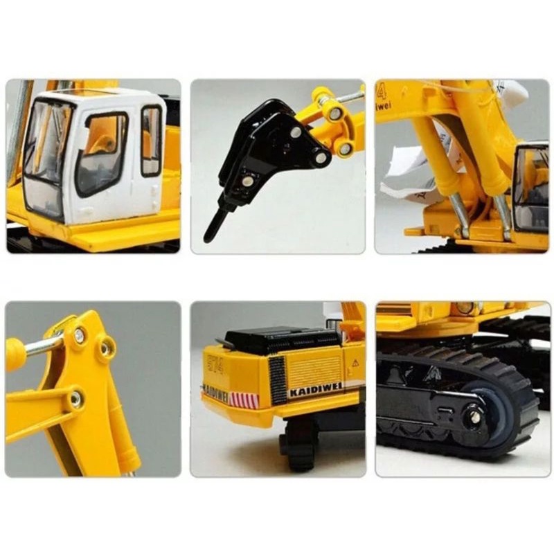 Miniatur Alat Berat KDW Hammer Excavator Diecast Kaidiwei Skala 1:87