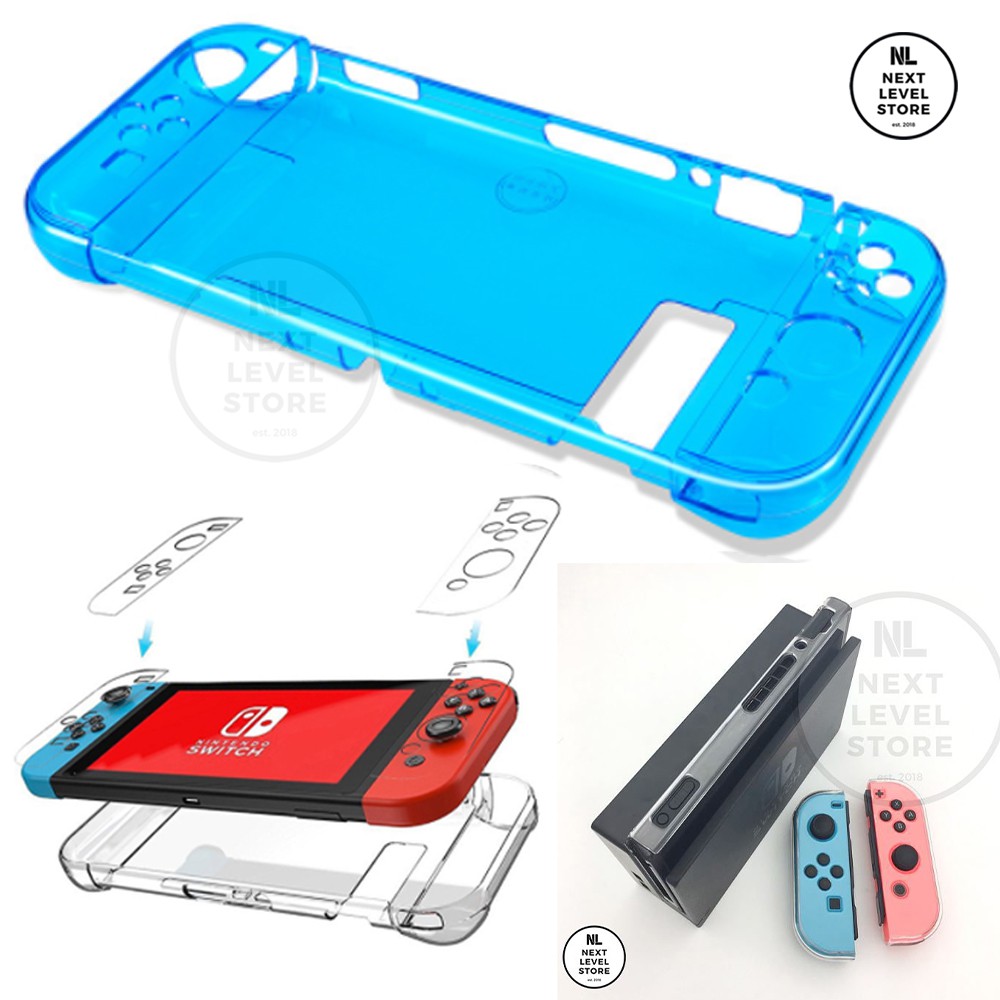 Nintendo Switch Hard Case Full Protection Transparant - Blue