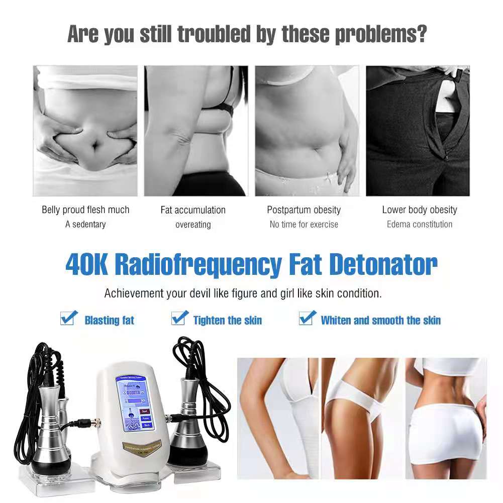 Mesin Pelangsing Rf Radio Frekuensi Slimming 3in1 dengan Ultrasound 40K - Alat Pijat Wajah dan Tubuh untuk Membakar Lemak dan Menghilangkan Kerut - Original dan Asli