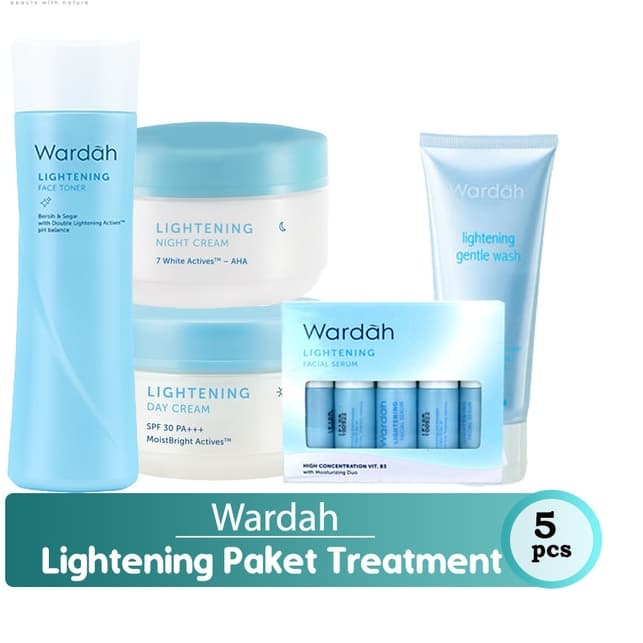 9PCS PAKET SKIN CARE WARDAH LIGHTENING MEMUTIHKAN KULIT WAJAH -HALALKOSMETIK