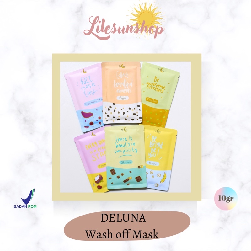 Masker Wajah Kecantikan DELUNA Wash Off BPOM