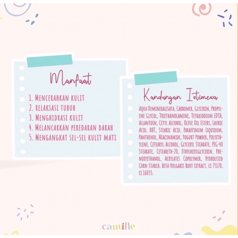 [READY] Masker dan Body scrub Camille beauty Viral BPOM 25gr!! Siap kirim-2