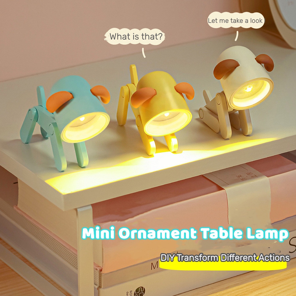 Lampu Meja LED Mini Model Lipat Motif Kartun Untuk Dekorasi Kamar Tidur Anak