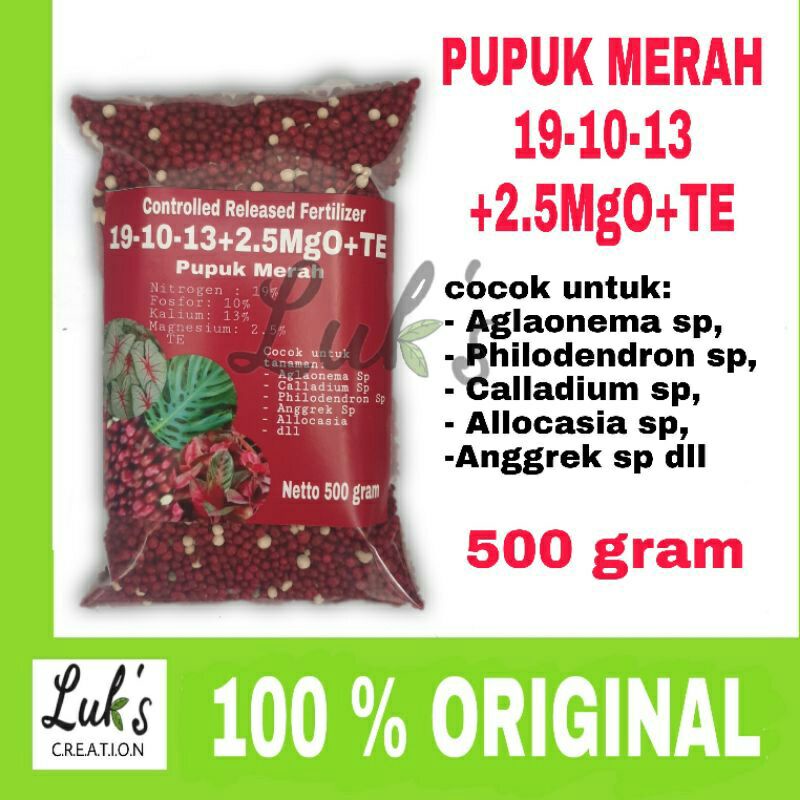 Pupuk merah Osmocote 19-10-13 +2.5MgO + TE 500 gram dekastar