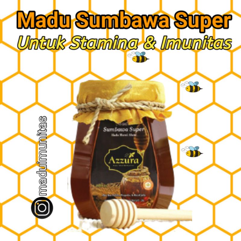 

Madu Sumbawa Super - untuk Stamina & Imunitas - dengan Propolis, Bee Pollen, Royal Jelly - Murni Hutan - Azzura - Asli Sehat Alami Berkualitas