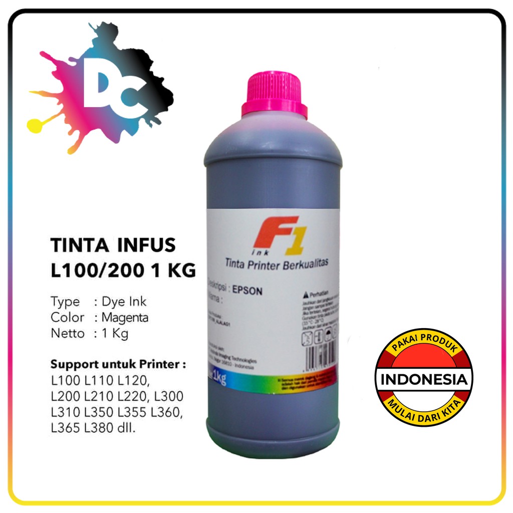 Tinta Refill Dye L Series F1 ink 1kg L120 L310 L300 L210 L350 L220 L360 L365 L1300 Dll