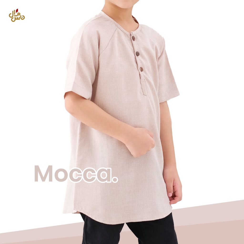 Baju Koko Anak Gamis Anak Laki-Laki Lengan Pendek Katun Madina Model Hasan