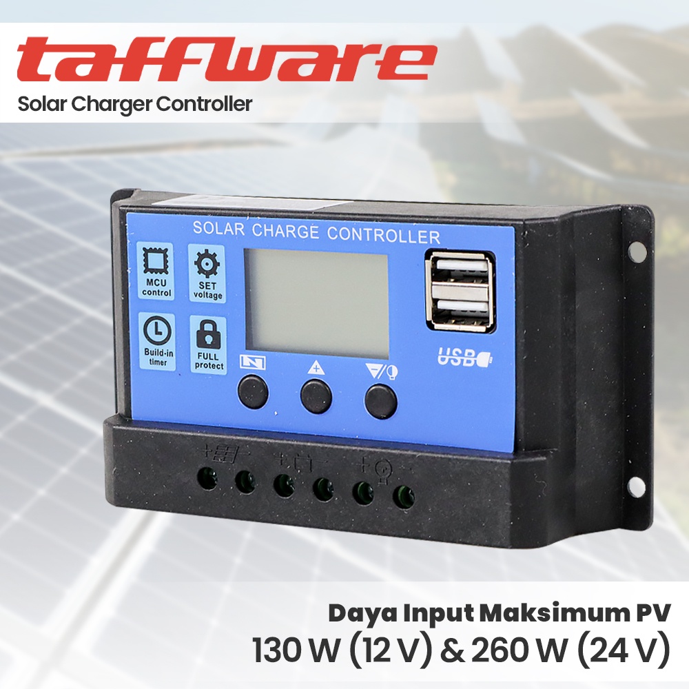 Solar Charge Controller SCC PWM Pengisi Daya Surya 10A 20A 30A 12V/24V