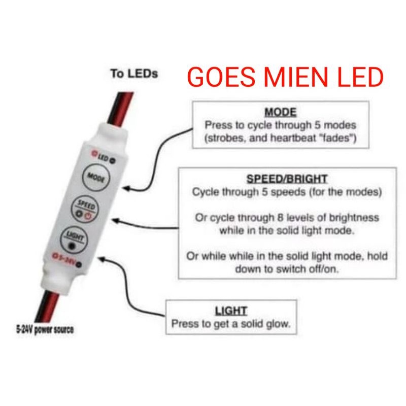 Mini single (pengedip) 12 v - 24 v per 10 biji