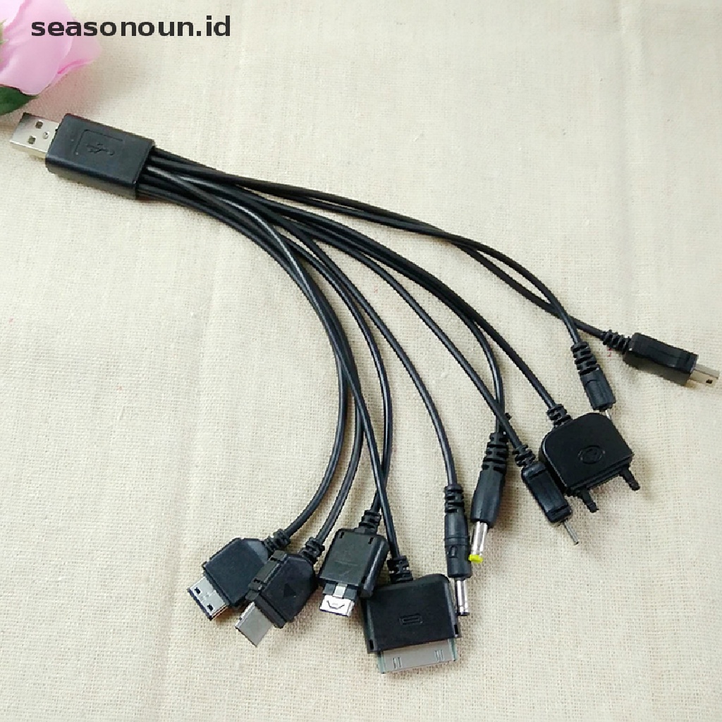 【seasonoun】 10 in 1 Multifunctional Charger USB Cables for Motorola Samsung LG Data Cable ID