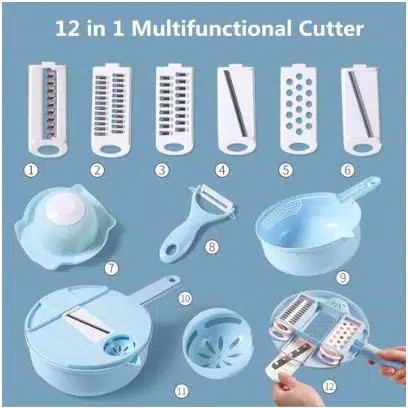 Set Alat Pemotong Sayuran 12 in 1 Cutter Peeler