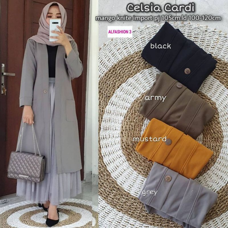 Cardigan Wanita Premium Celsia Cardi by Alfashion Hijab Fashion Solo-2