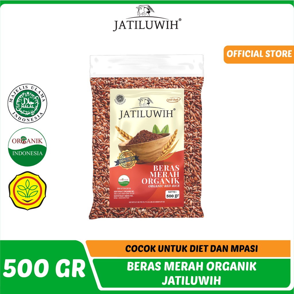 

Jatiluwih Beras Merah Organik 500gr - Beras Merah Organik Jatiluwih 500gr