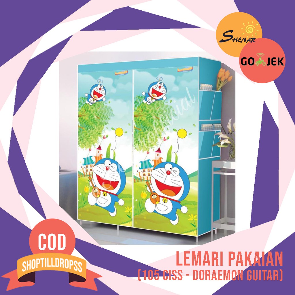 Lemari Pakaian kain Rak Baju Rak Besi Lemari Portable Anak Lemari Pakaian kain Rak Baju Rak Besi Lemari Portable Anak