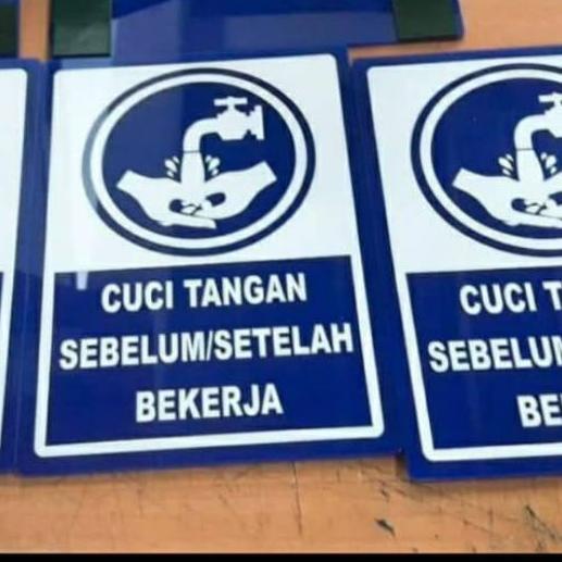 

(U05QP)⭐ Sign label acrylic cuci tangan, plat akrilik peringantan cuci tangan .,,.,.,