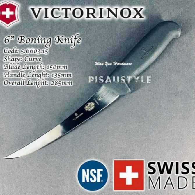 Pisau Victorinox Boning Knife Pisau Seset 15Cm Lengkung Kuat