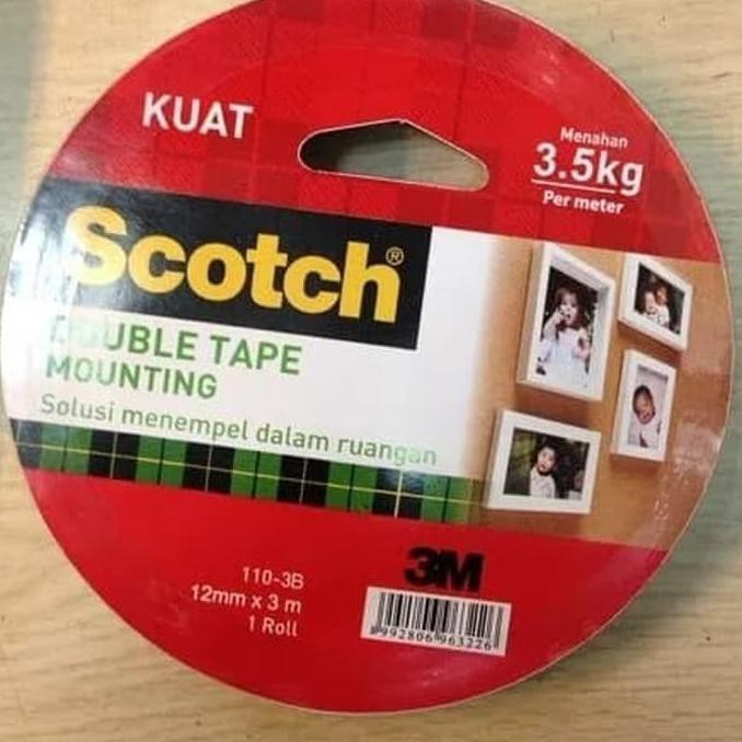 

[[BISA COD]] double tape 3m Scotch Mounting Tape INDOOR 110 1" x 3 meter BOOM SALE Kode 1185