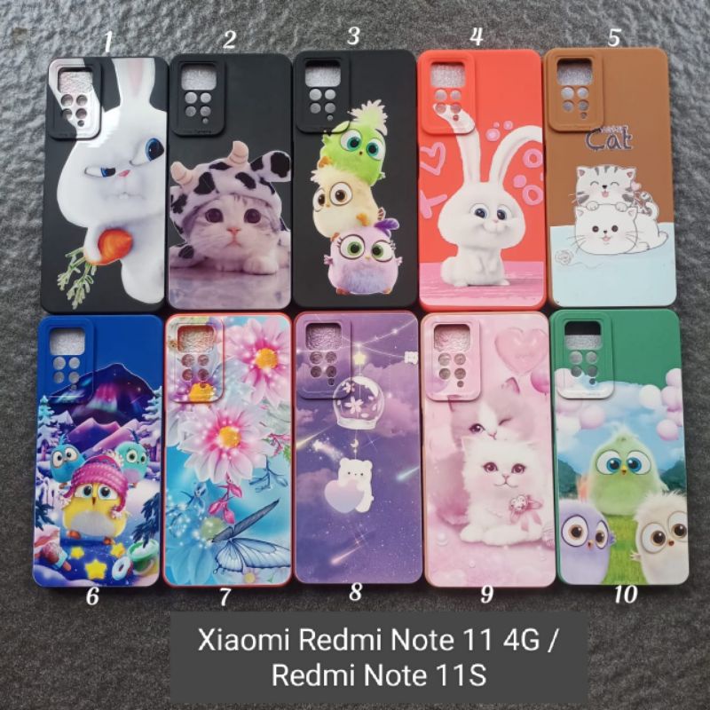 Case gambar Xiaomi Redmi Note 11 4G . Redmi Note 11S motif cewek soft softcase softshell silikon cover casing kesing housing