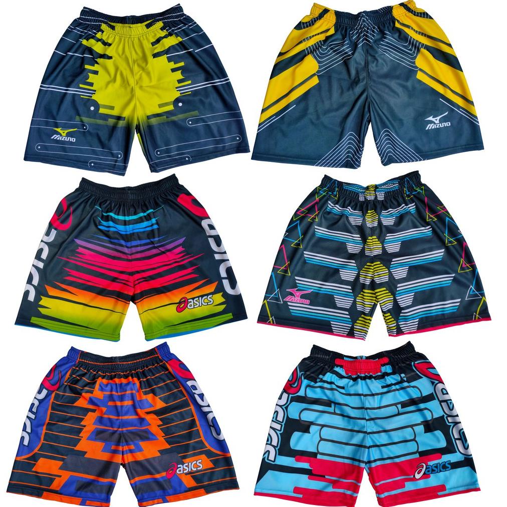 Celana Voli Full Printing Logo Mizuno Asic Kolor Badminton