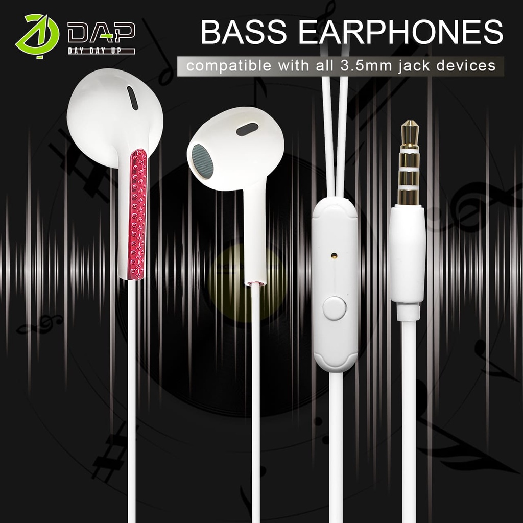 (DAP) Headset DAP MODEL DH-F2 Handsfree DAP DHF2 HI-FI STEREO EARPHONE 3,5 MM JACK