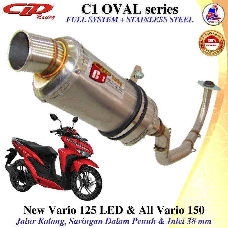 CLD Racing C1 OVAL Kolong NEW VARIO 125 LED & ALL VARIO 150 Knalpot Fullsystem