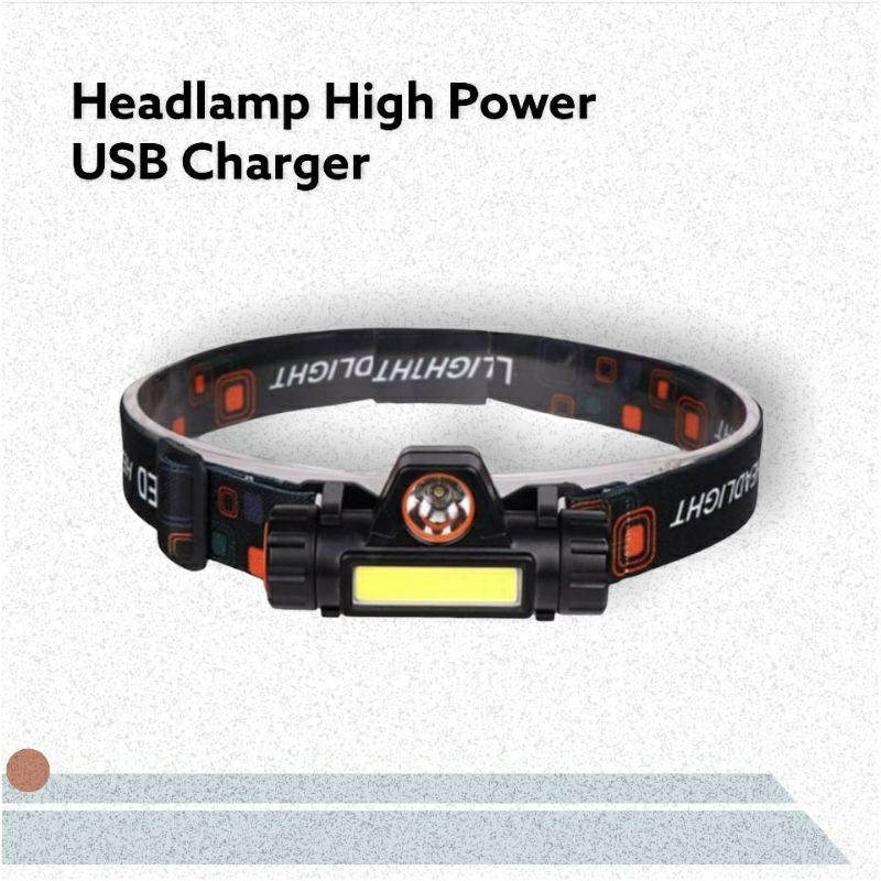 Head Lamp USB Charger L03 Dan Lampu Senter USB Charger / Head Lamp Led COB Recharger / Senter Kepala