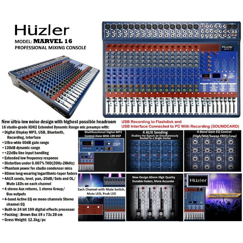 Mixer Huzler Marvel 24 original mixer 24 channel 199DSP