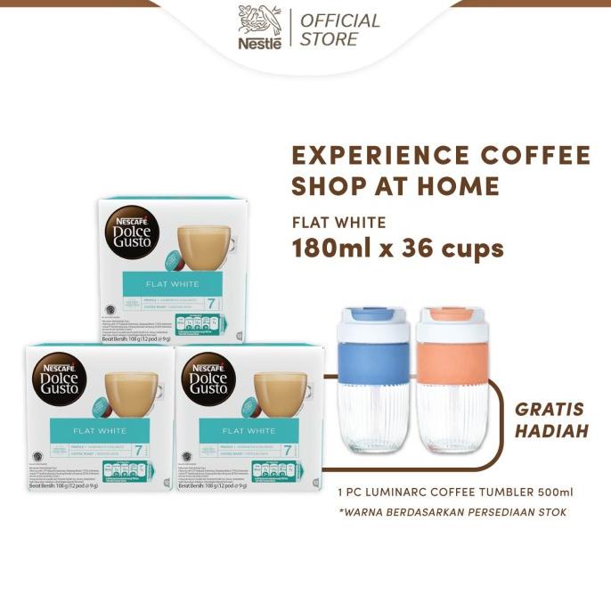 

TERBARU NESCAF Dolce Gusto Flat White 3 box + Free Coffee Tumbler 500ml /KOPI RUBE/KOPI KAPAL API/KOPI SLB/KOPI PEJUANG/KOPI BUBUK