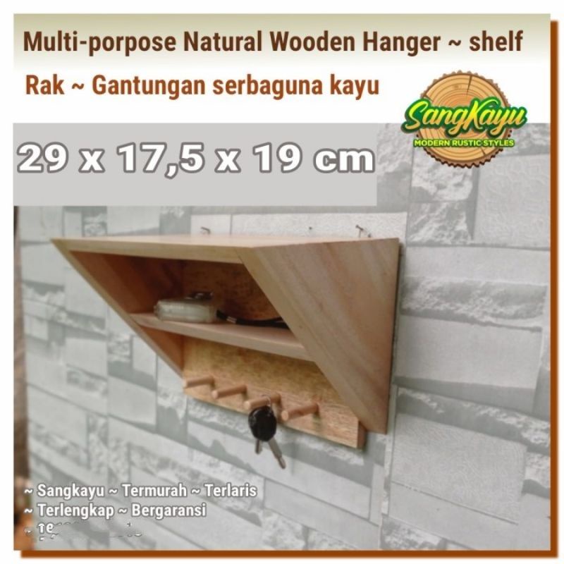Tempat gantungan kunci dinding kayu key holder key display kayu wooden