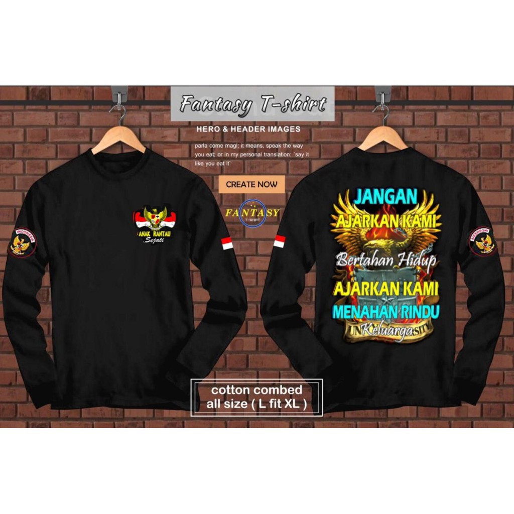 KAOS DISTRO ANAK RANTAU MERINDU TANGAN PANJANG