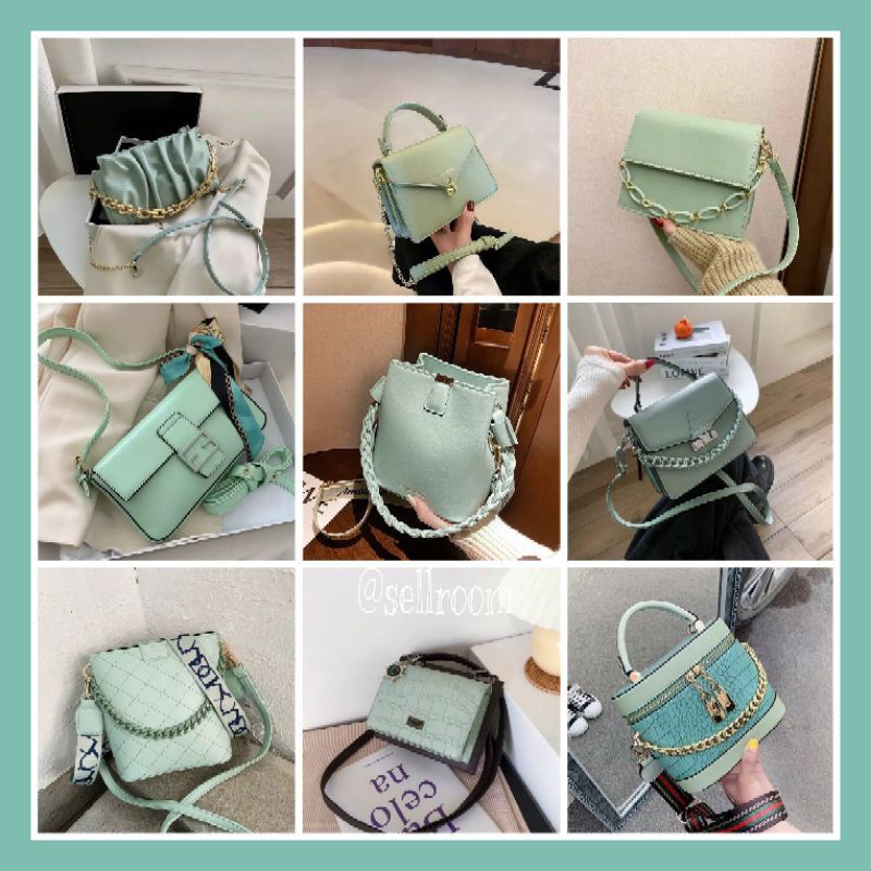 PROMO TAS IMPORT GREEN-MINT-SAGE SERIES| TAS HIJAU