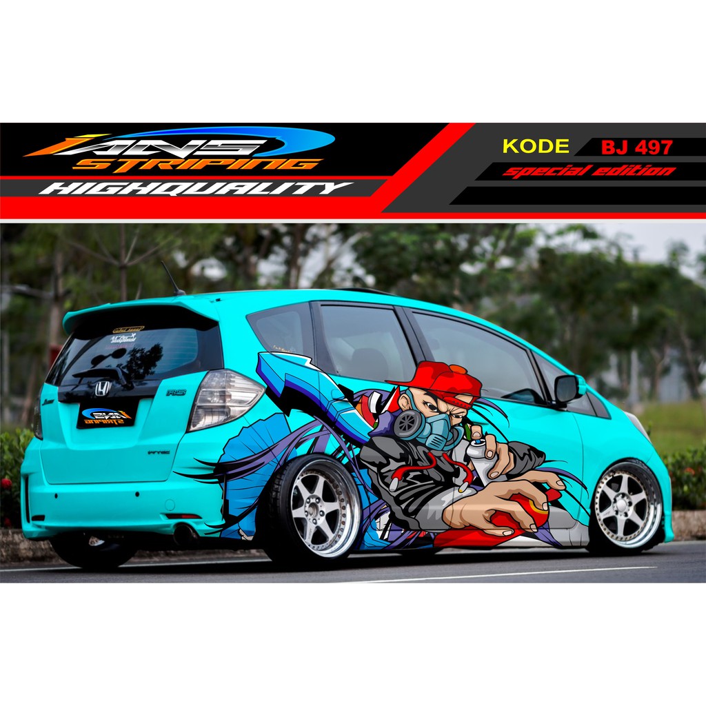 STICKER VARIASI MOBIL HONDA BRIO AGYA JAZZ AVANZA YARIS / DECAL STICKER MOBIL JAZZ / STIKER MOBIL